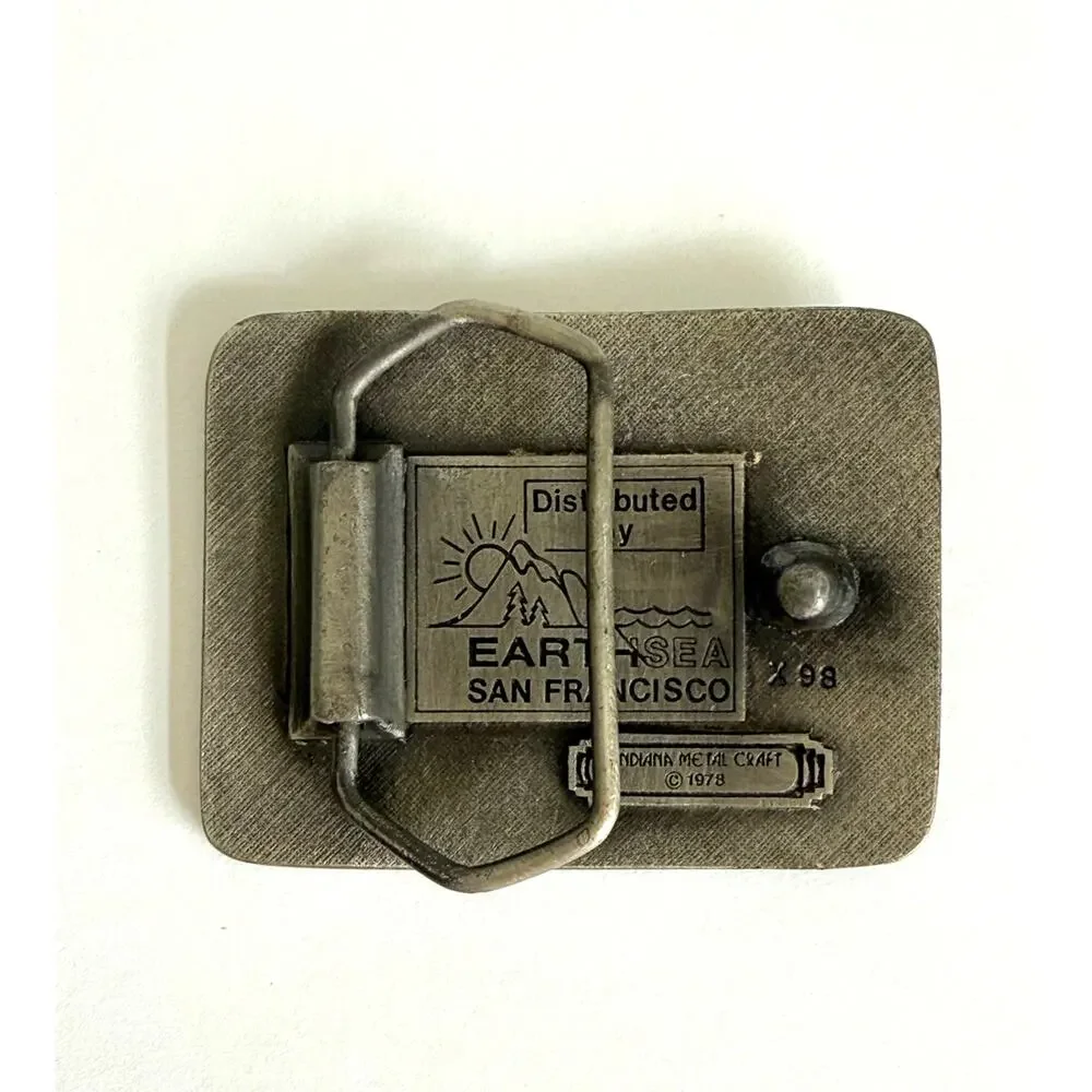 Vintage Sailboat Belt Buckle Indiana Metal Craft 1978 Nautical Sailing